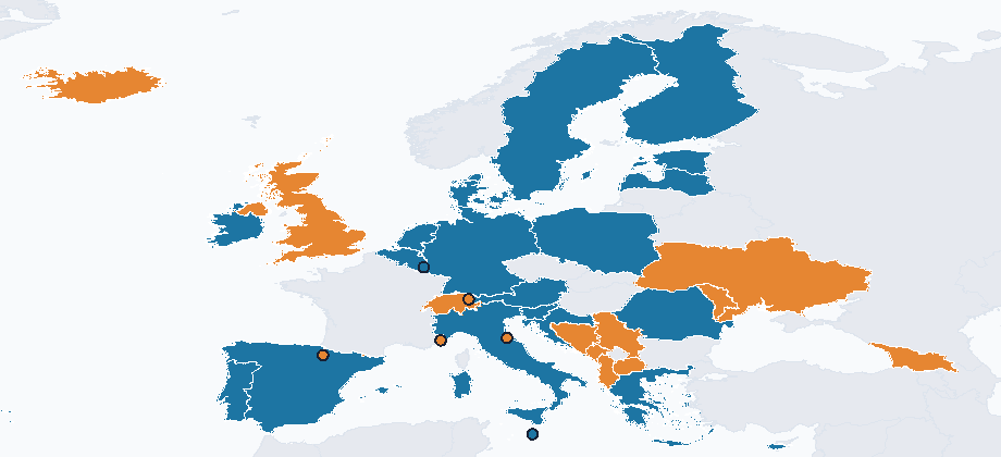 Mapa de países firmantes del Convenio de Estambul